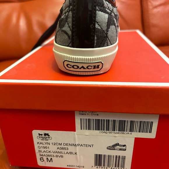 Coach leather/ jeans sneakers/keds /with original box - Picture 4 of 5